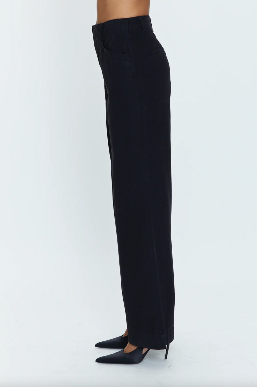 Pistola Jasmine High Rise Wide Leg Trousers in Black