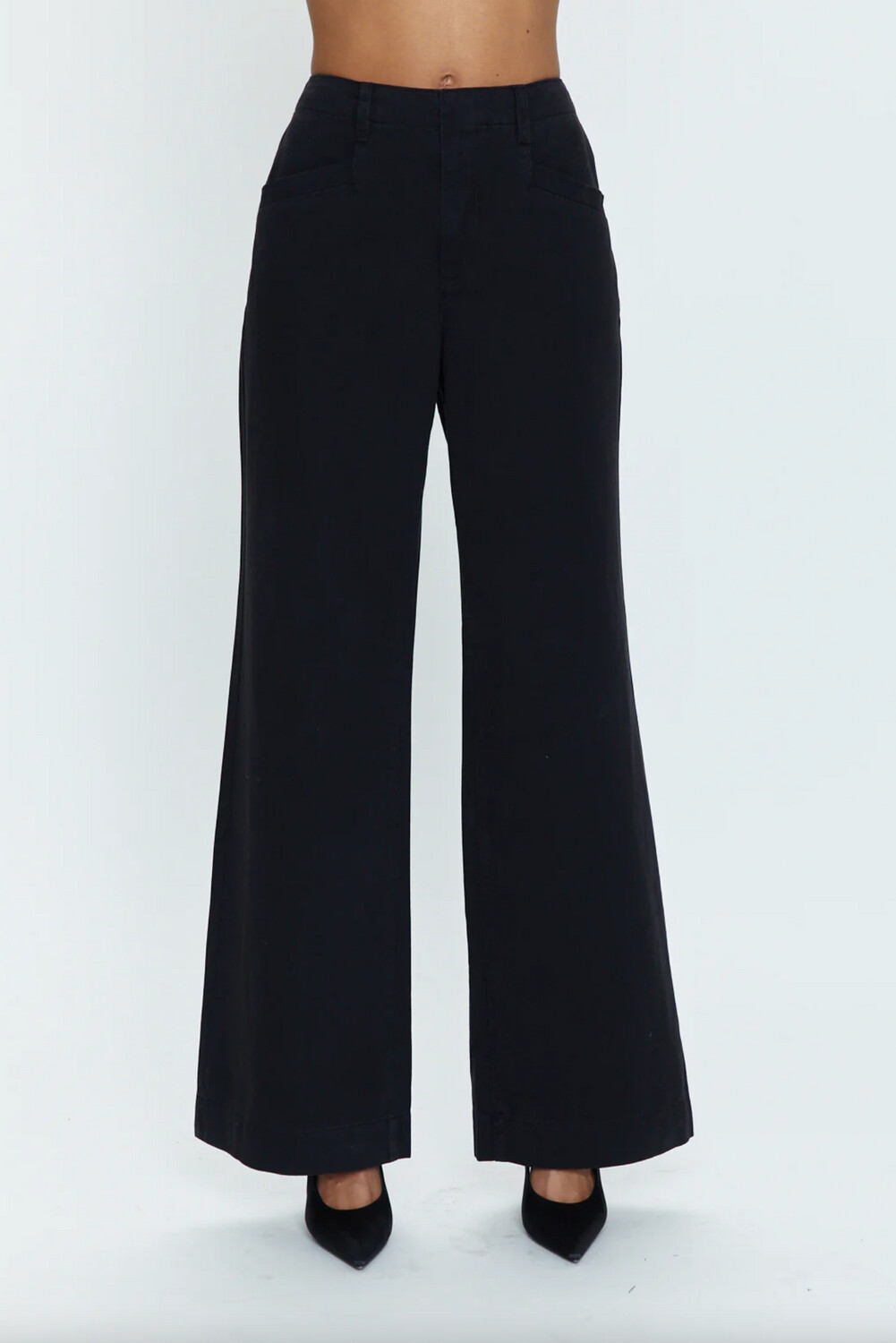 Pistola Jasmine High Rise Wide Leg Trousers in Black