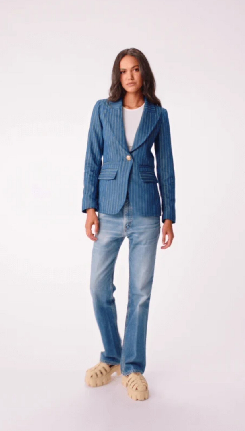 Smythe Denim Stripe Hutton Blazer