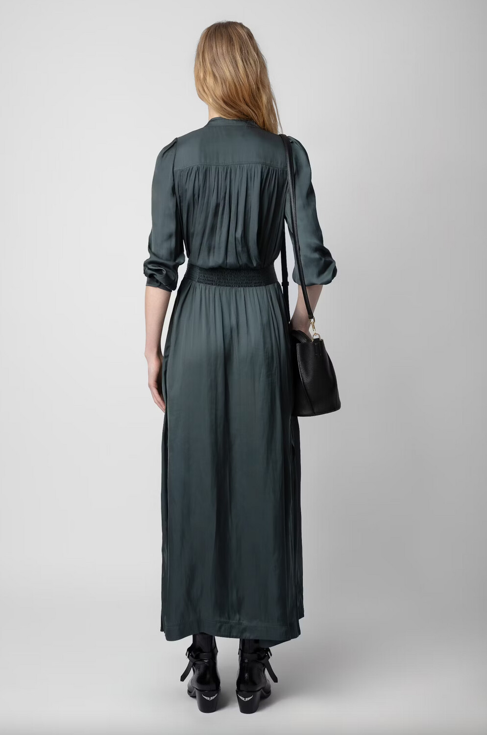 Zadig &amp; Voltaire Ritchil Satin Maxi Dress in Black