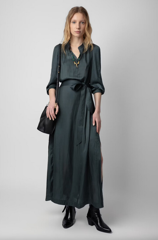 Zadig &amp; Voltaire Ritchil Satin Maxi Dress in Black