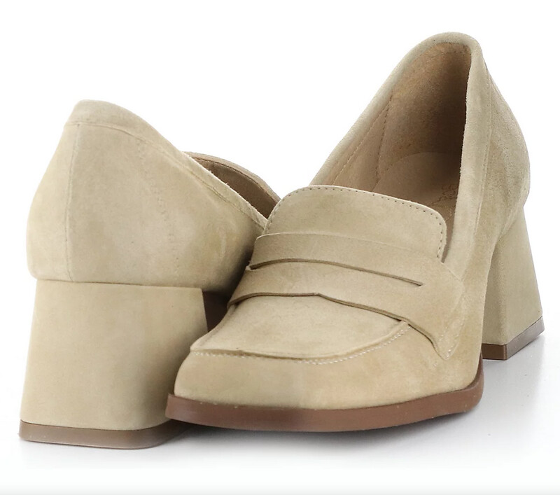 Bos & Co Ama Heeled Loafer in Sand