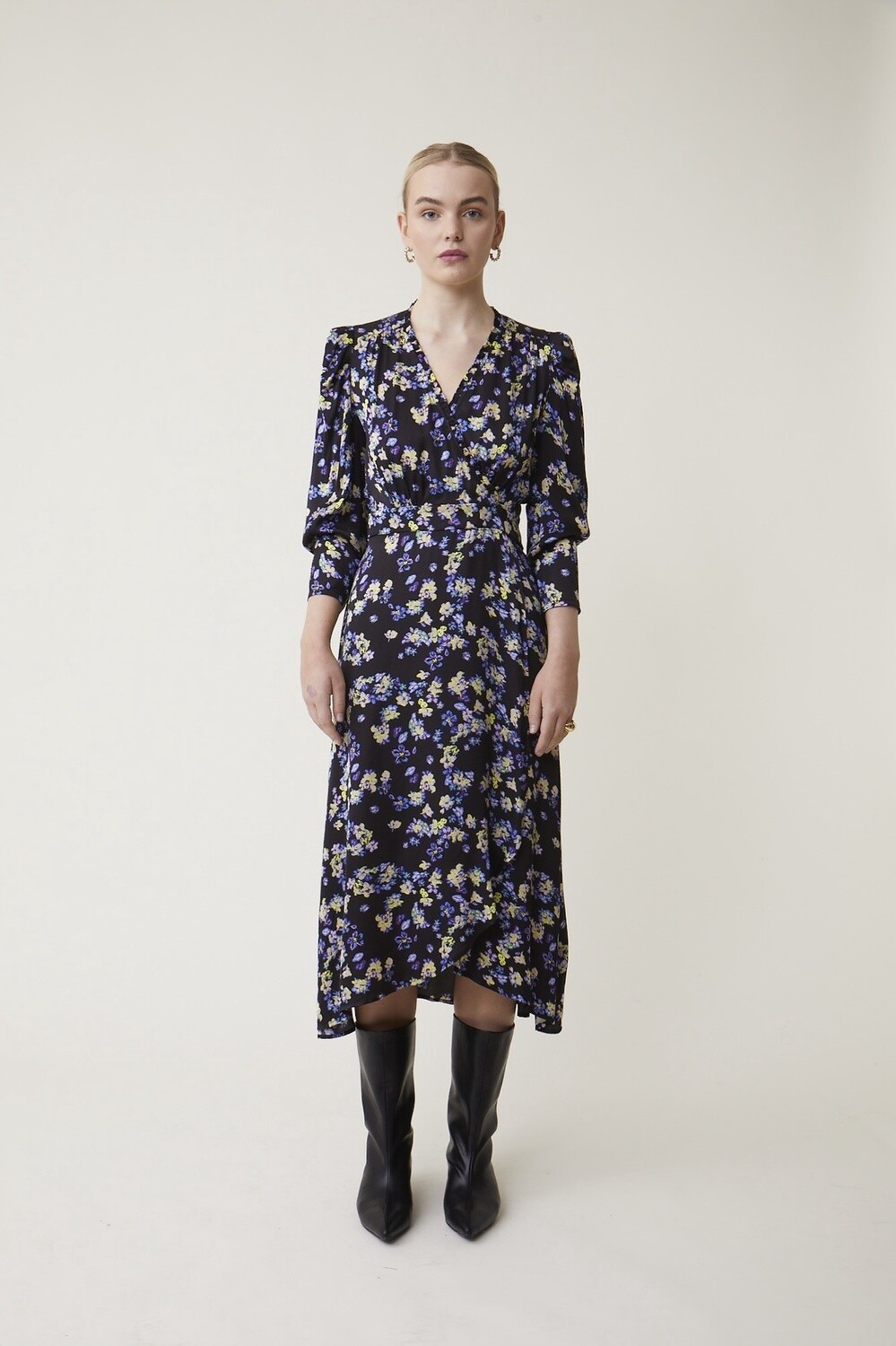 Suncoo Cipri Dress in Violet Floral, Color: Violet, Size: 0