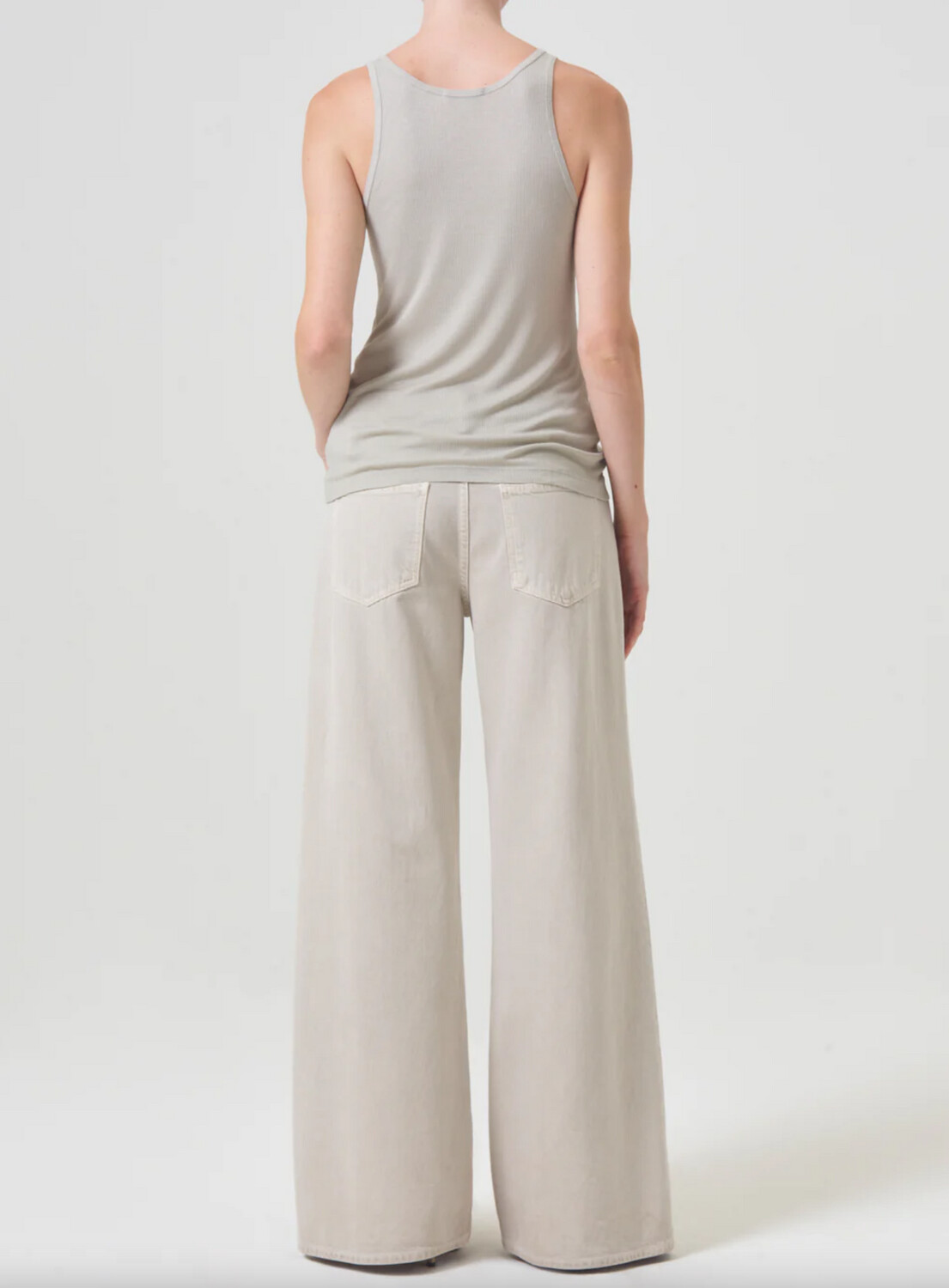 AGolde Clara Jean in Tusk (Soft Beige)