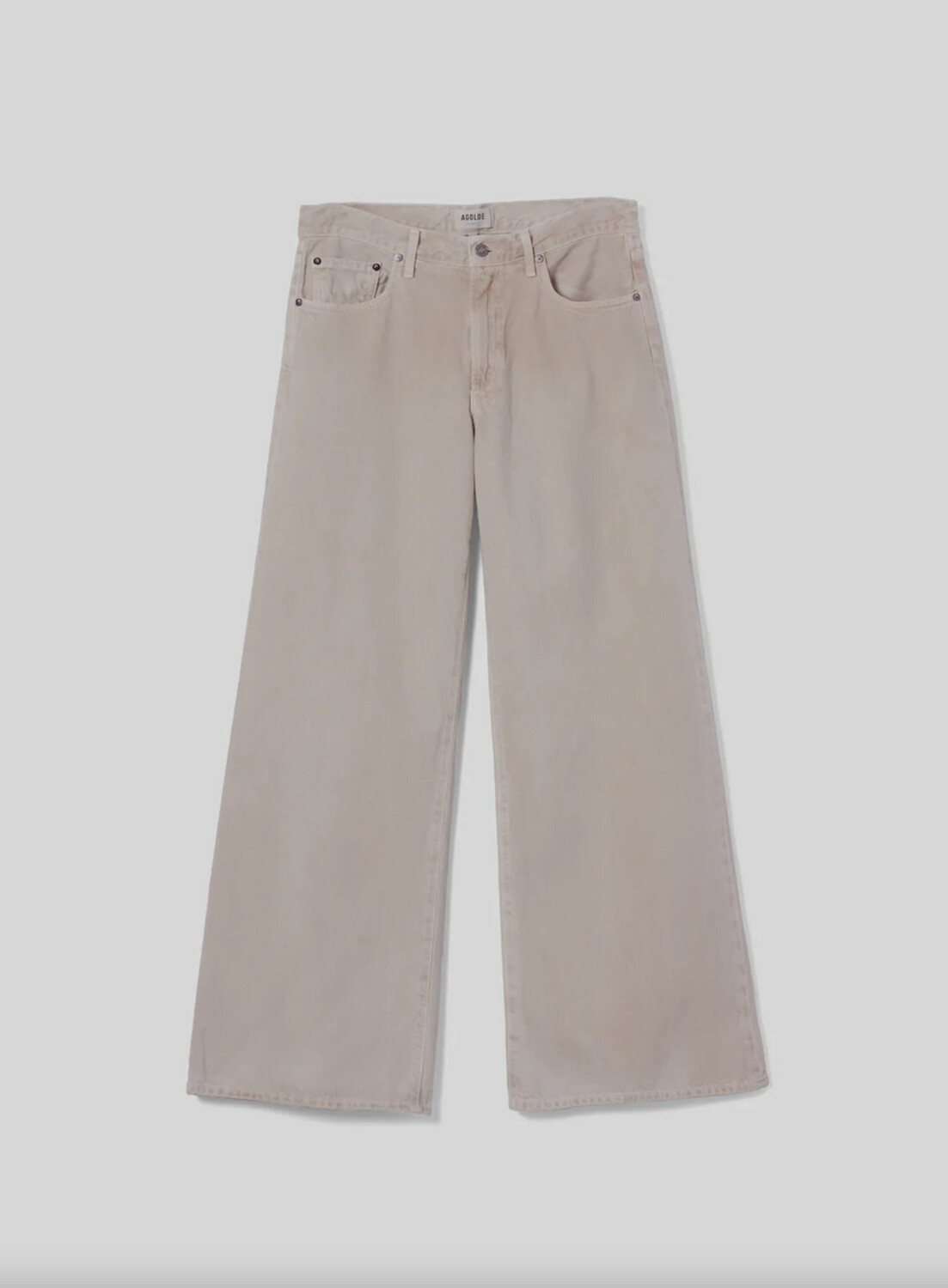 AGolde Clara Jean in Tusk (Soft Beige)