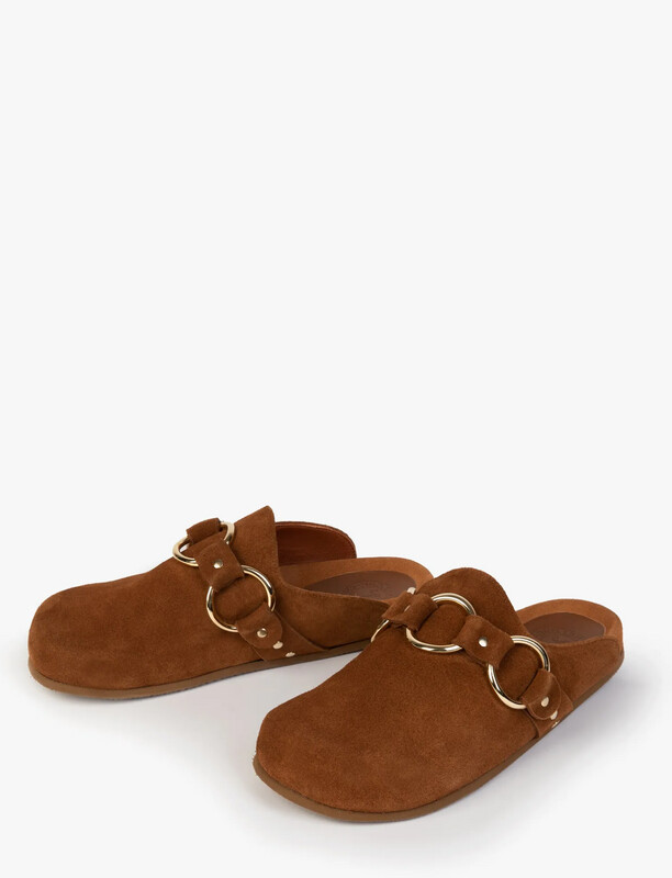 Penelope Chilvers Marley Suede Slide in Chestnut