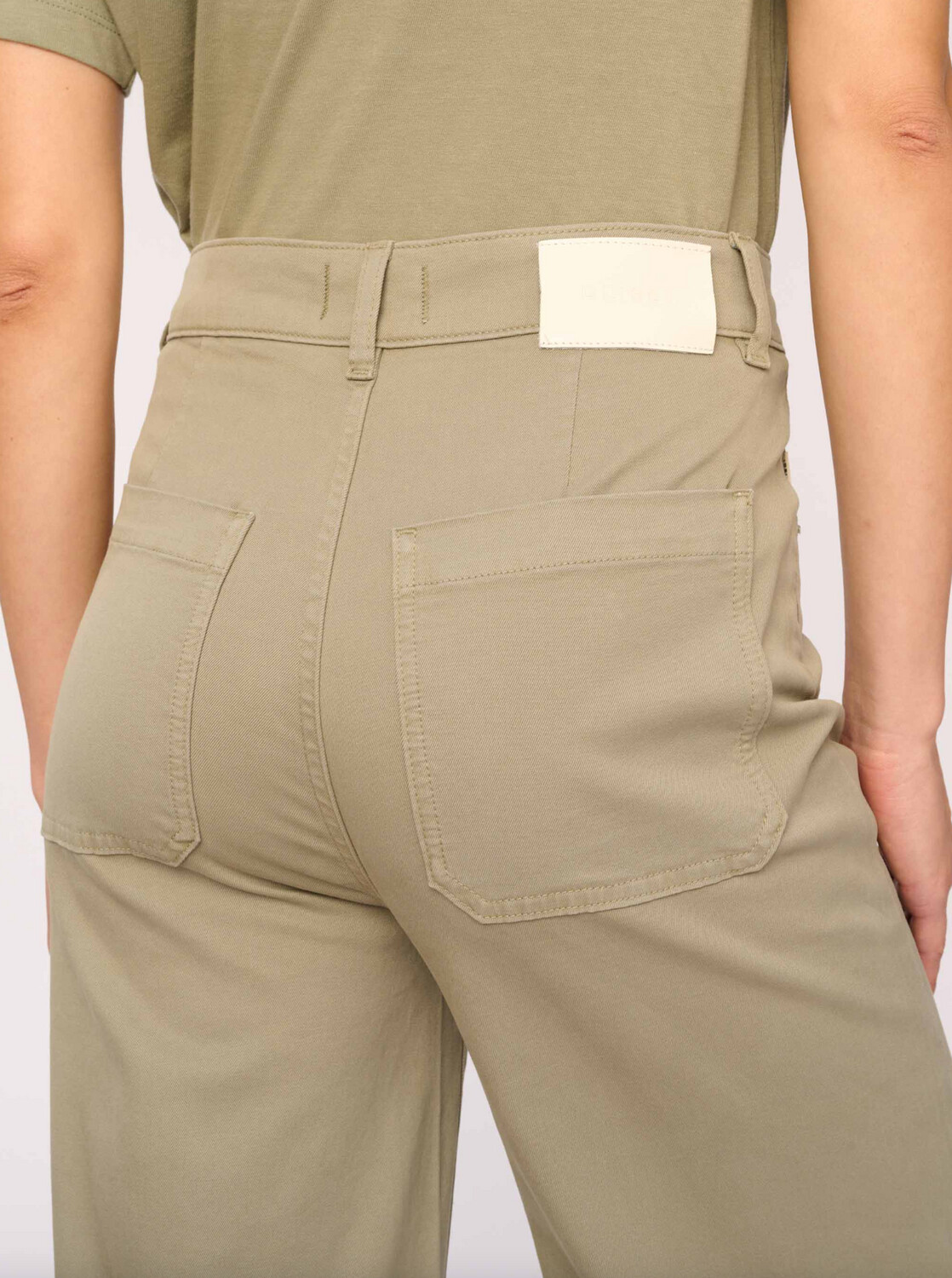 DL1961 Hepburn Wide Leg High Rise Jean in Alpine Green