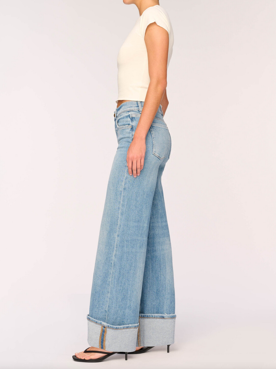 DL1961 Hepburn Wide Leg Low Rise Jean in Ravello