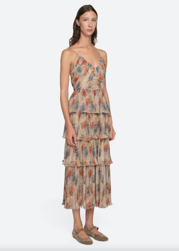 Sea-NY Roanne Print Tiered Dress