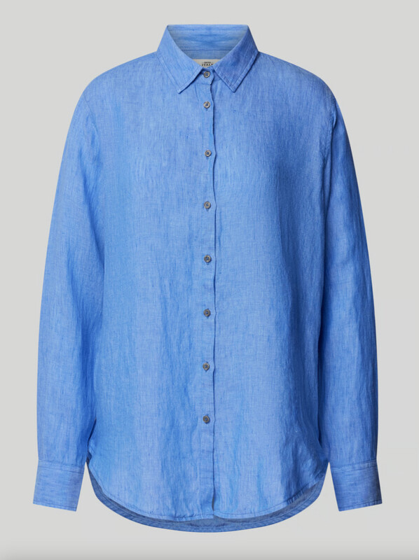 0039 Italy Mira Linen Shirt, Color: Ultra Blue, Size: XS