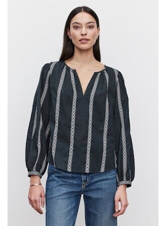 Velvet Raylee Top, Color: Blue, Size: XS