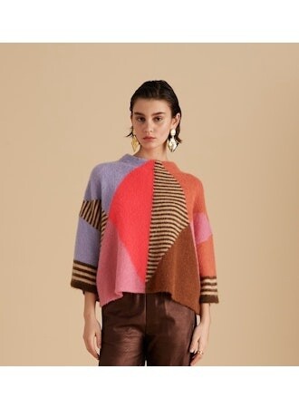 Floor 3/4 Sleeve Graphic Sweater