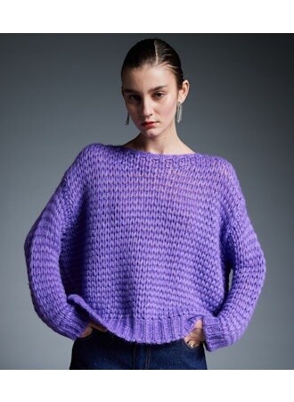 Floor Boatneck Sweater in Purple