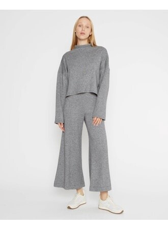 Ripley Rader Sweater Knit Wide Leg Crop Pant, Color: Black, Size: 1