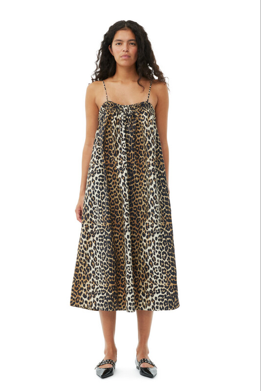 Ganni Leopard Print Maxi Dress