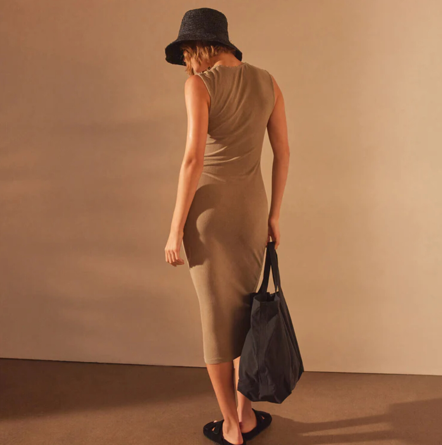 James Perse Recycled Jersey Front Ruched Dress