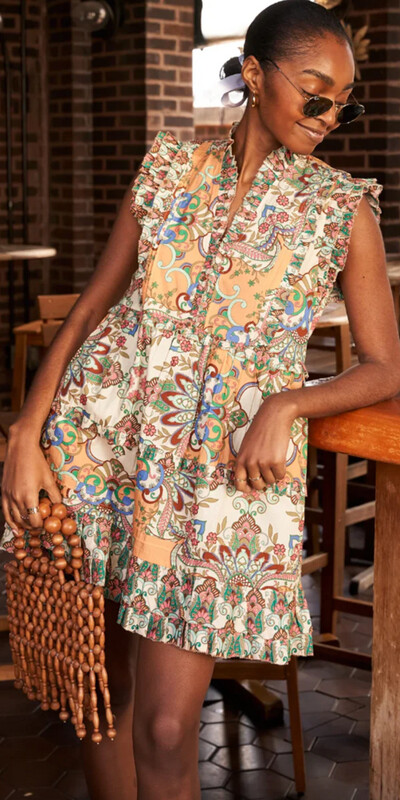 Love the Label Elana Dress in Muskmelon Multi Print