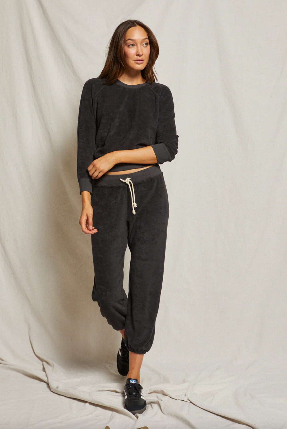 Perfect White Tee Gogo Loop Terry Jogger.