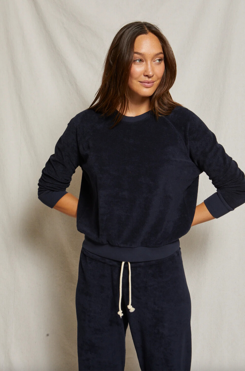 Perfect White Tee  Saylor Loop Terry Sweatshirt