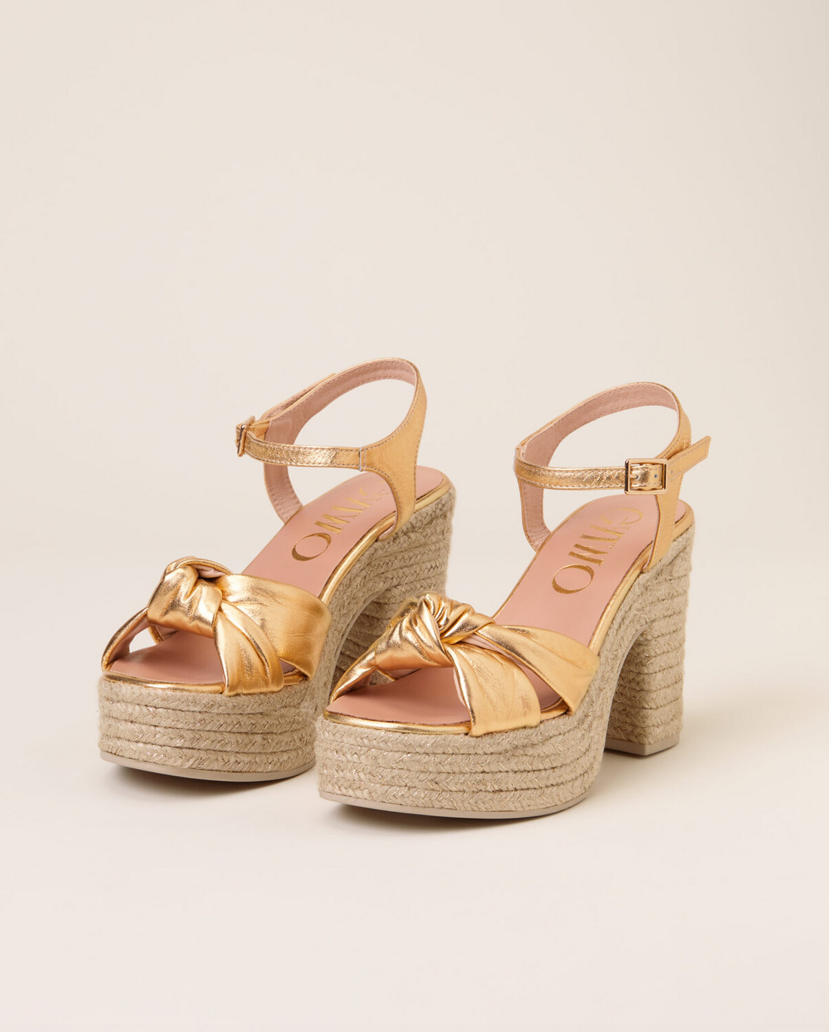 Gaimo Jute Metallic Platform Heel