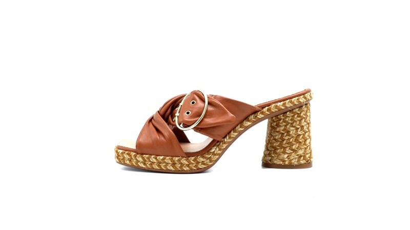 Gaimo Karoo Crisscross knotted Sandals in Cognac
