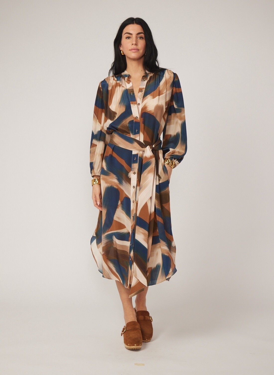 Gilner Farrar Elora Brushstroke Dress, Color: Brushstroke Swirl, Size: XS