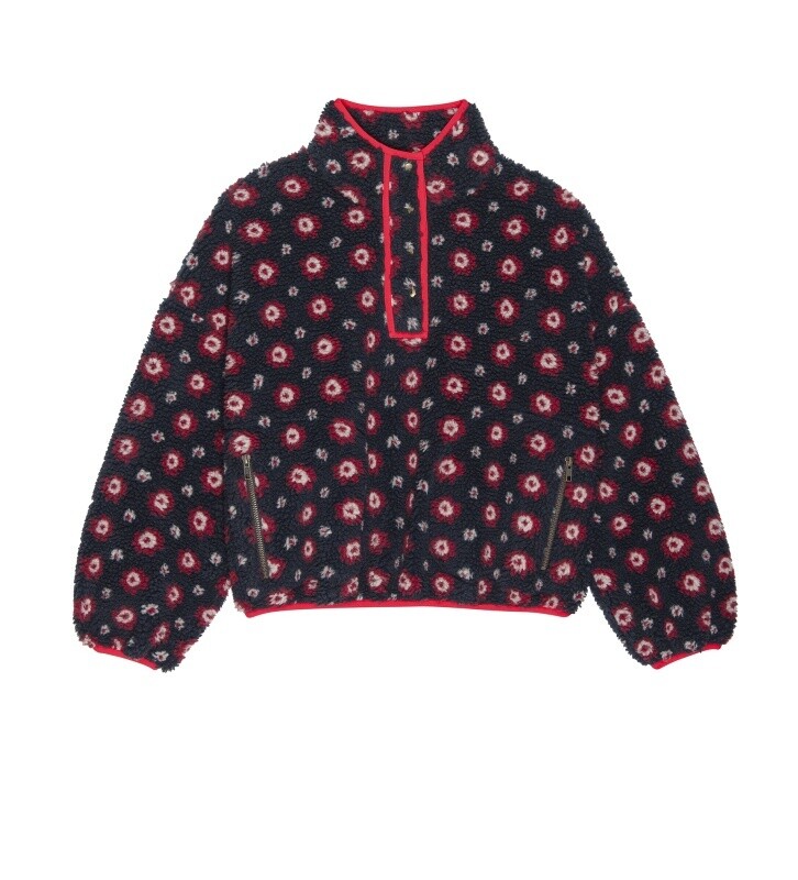 The Great Countryside Pullover in Navy, Color: Navy Geo Daisy, Size: 0