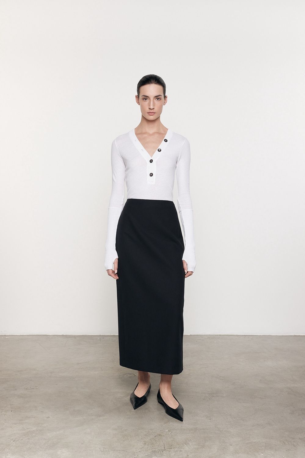 Enza Costa Cashmere Cuff Henley