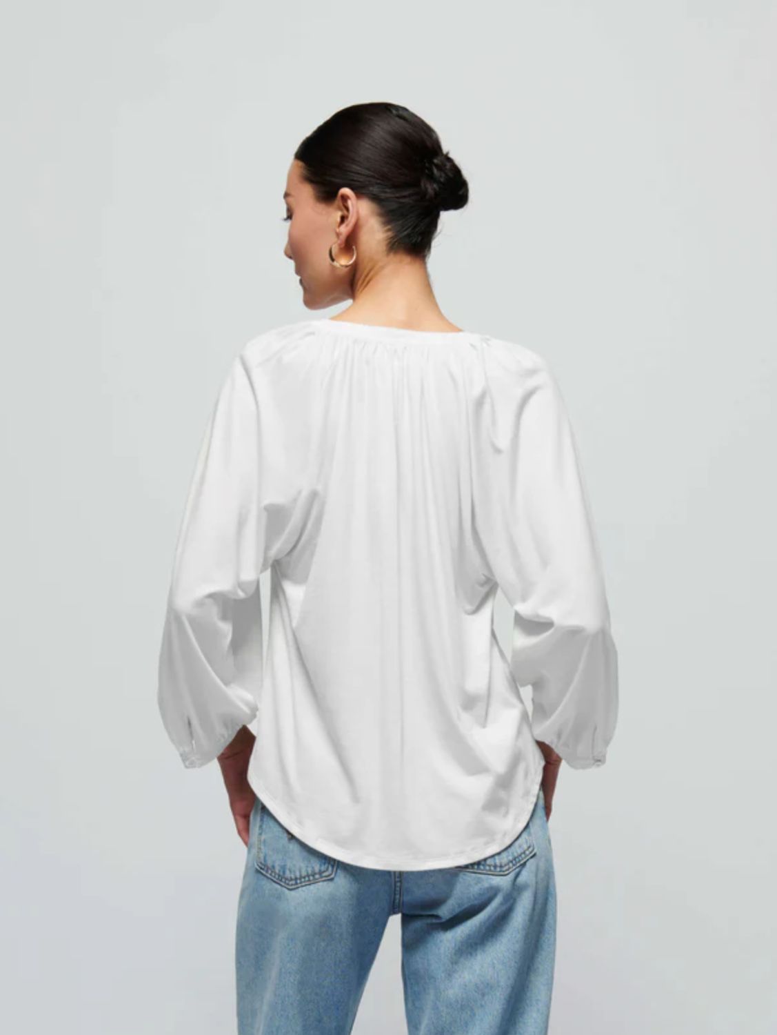 Nation Brylee Peasant Top in White