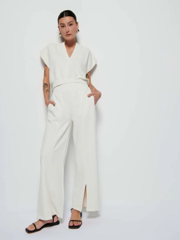 Nation Lincoln Pant in Porcelain White