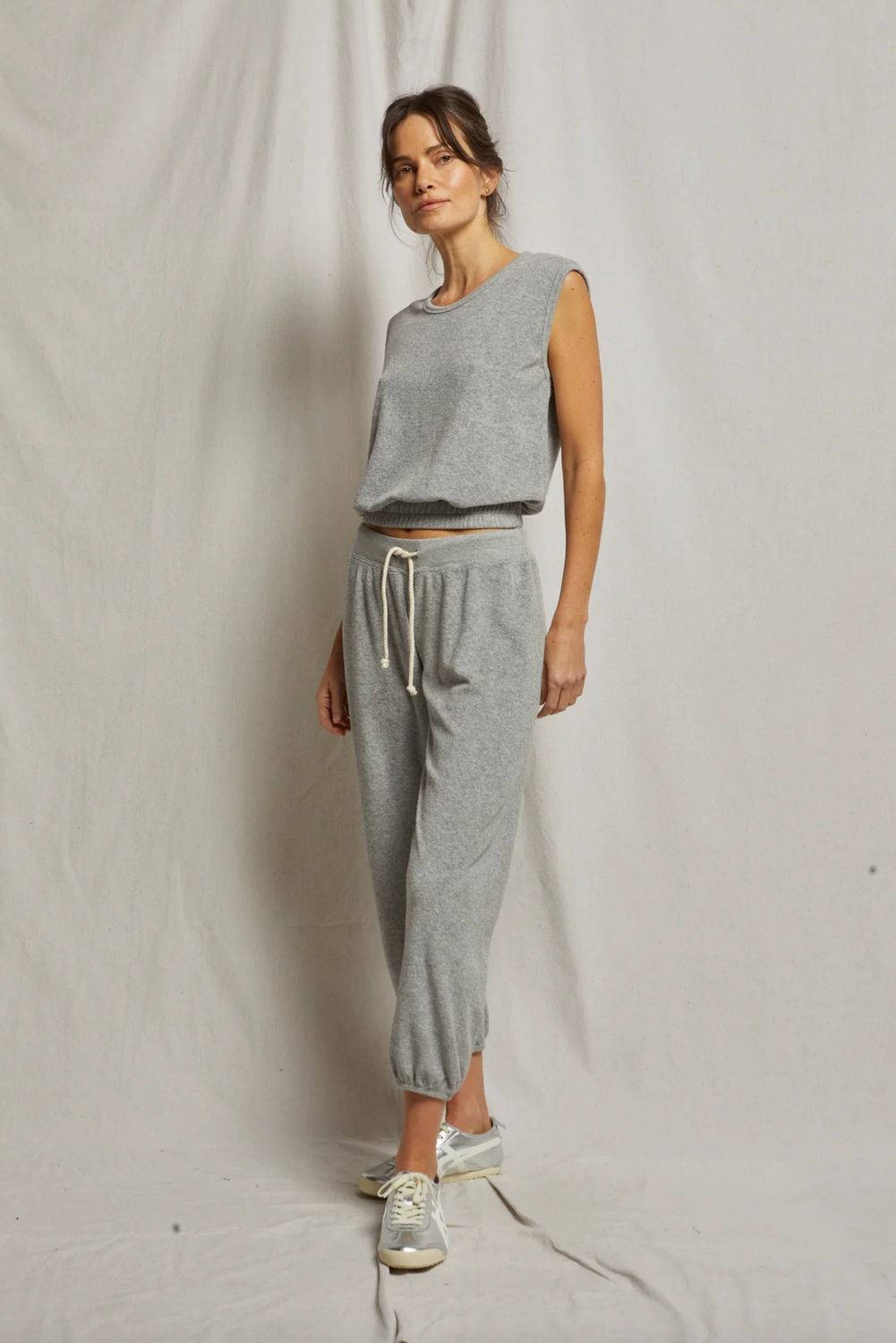 Perfect White Tee Gogo Loop Terry Jogger.