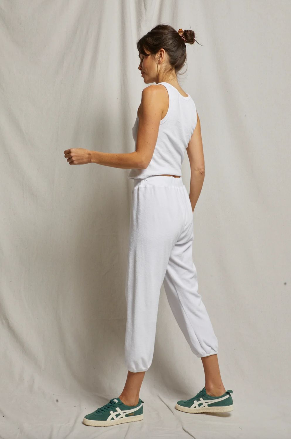 Perfect White Tee Gogo Loop Terry Jogger.