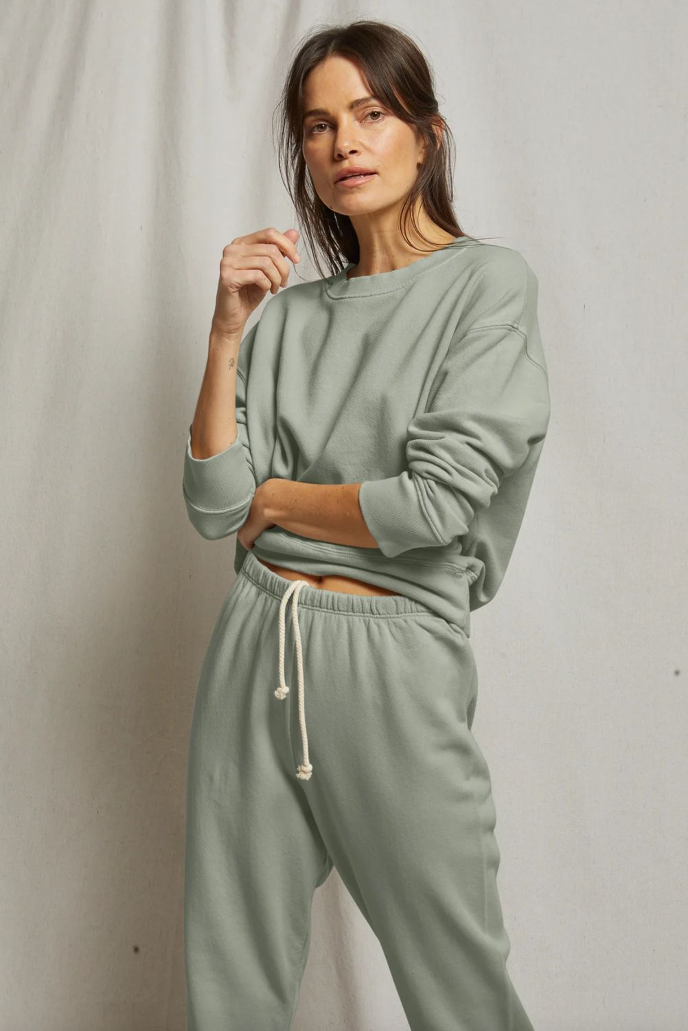 Perfect White Tee Tyler French Terry Pullover Sweatshirt in Chalk