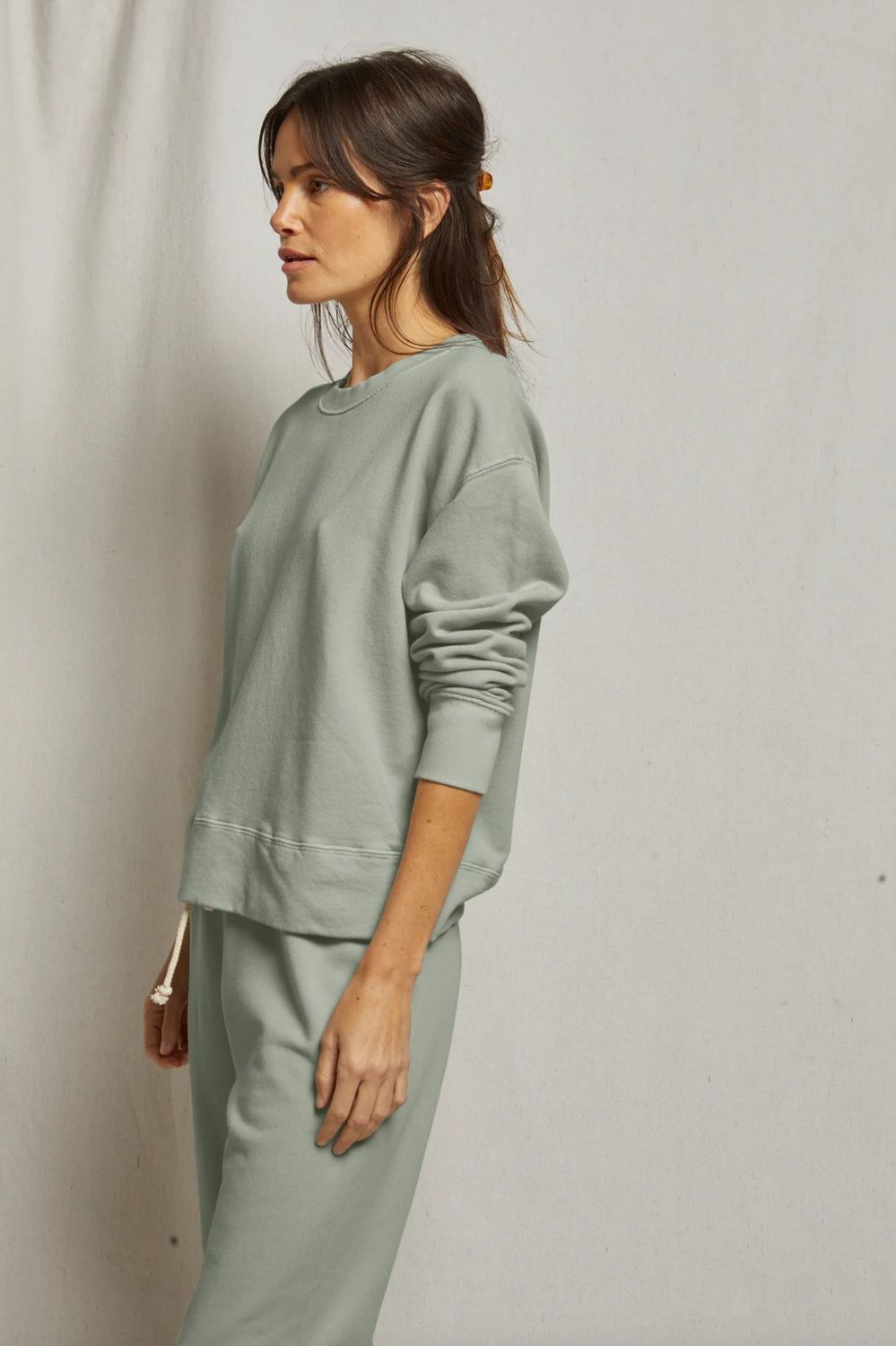 Perfect White Tee Tyler French Terry Pullover Sweatshirt in Chalk