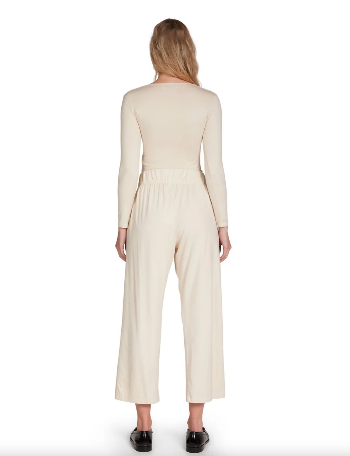 Les Tien Penny Cropped Pleated Pant in Ivory