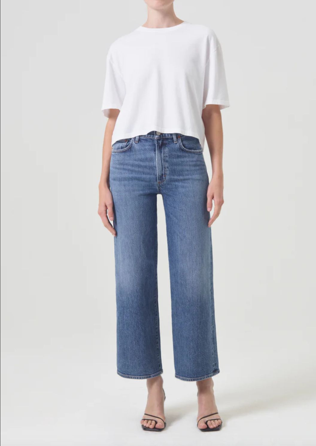 AGolde Harper Crop Jean in Moor Wash