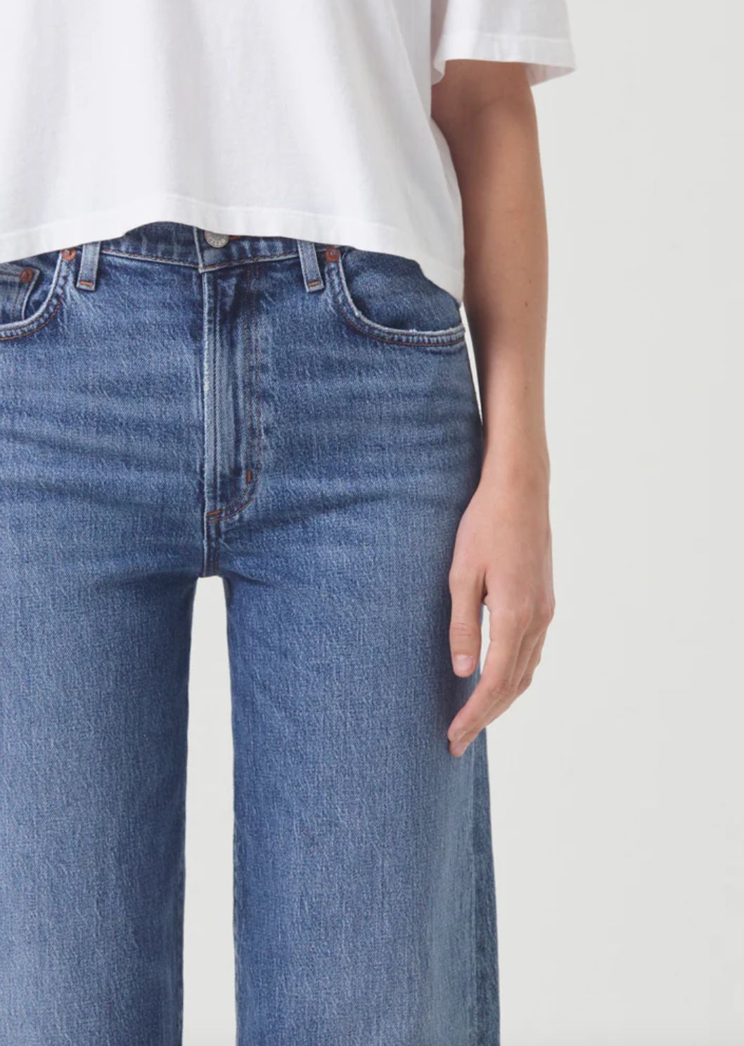 AGolde Harper Crop Jean in Moor Wash