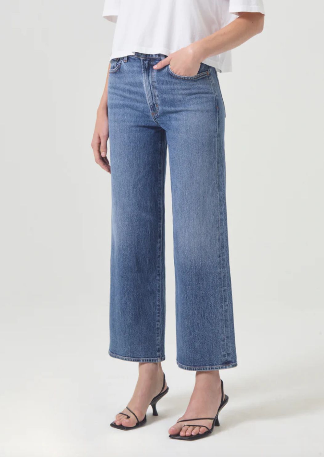 AGolde Harper Crop Jean in Moor Wash