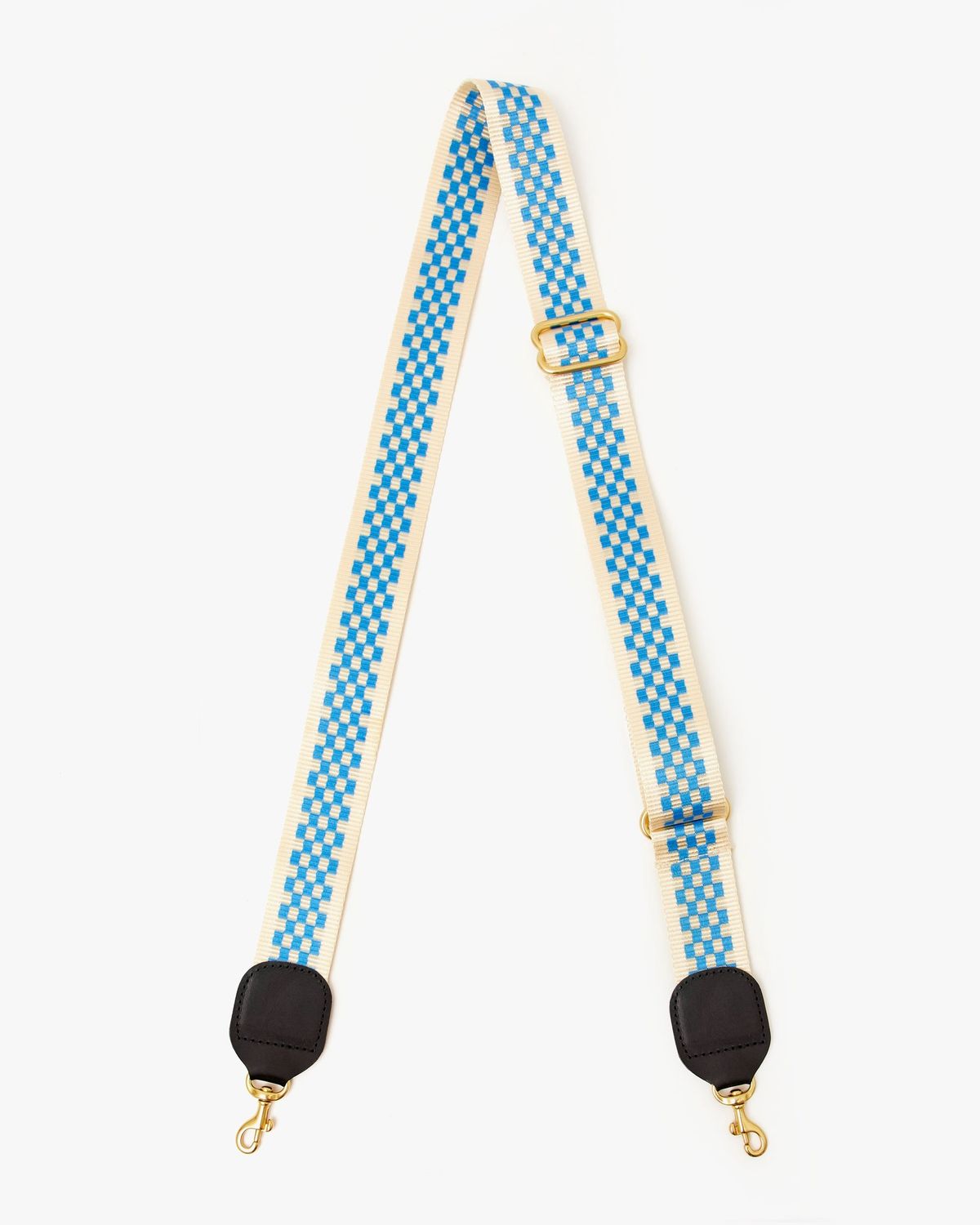 Clare V Checker Strap Cobalt &amp; Cream