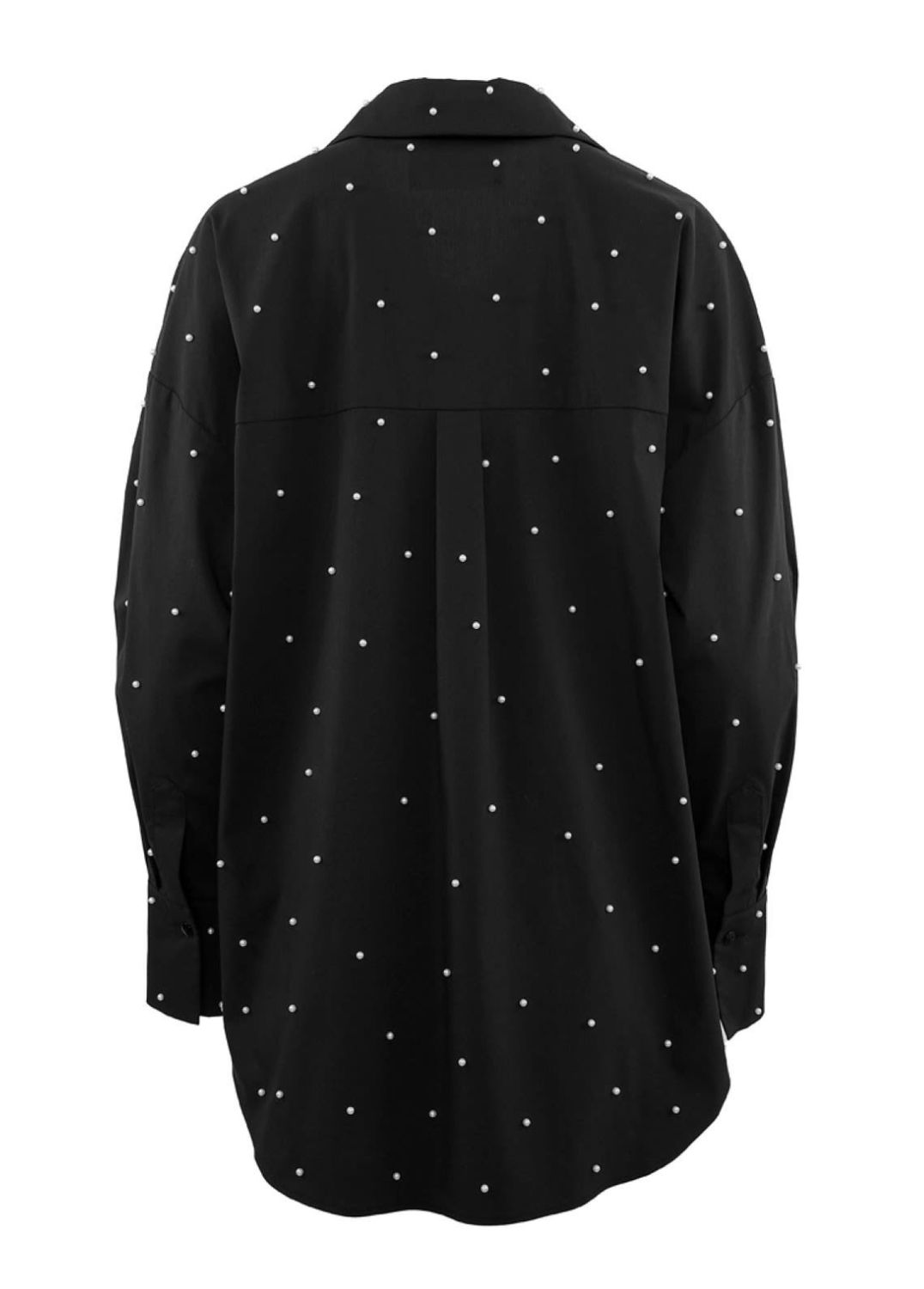 THEO the Label Echo Pearly Shirt in Black