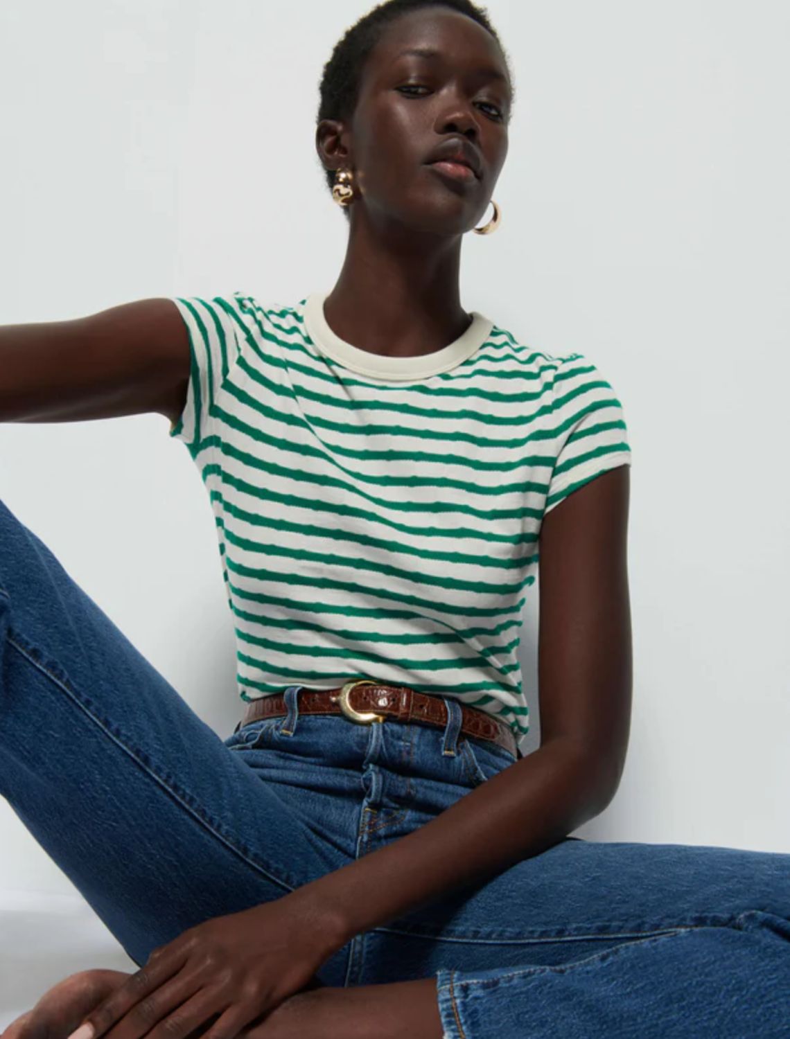 Nation Laurence Green Stripe Tee
