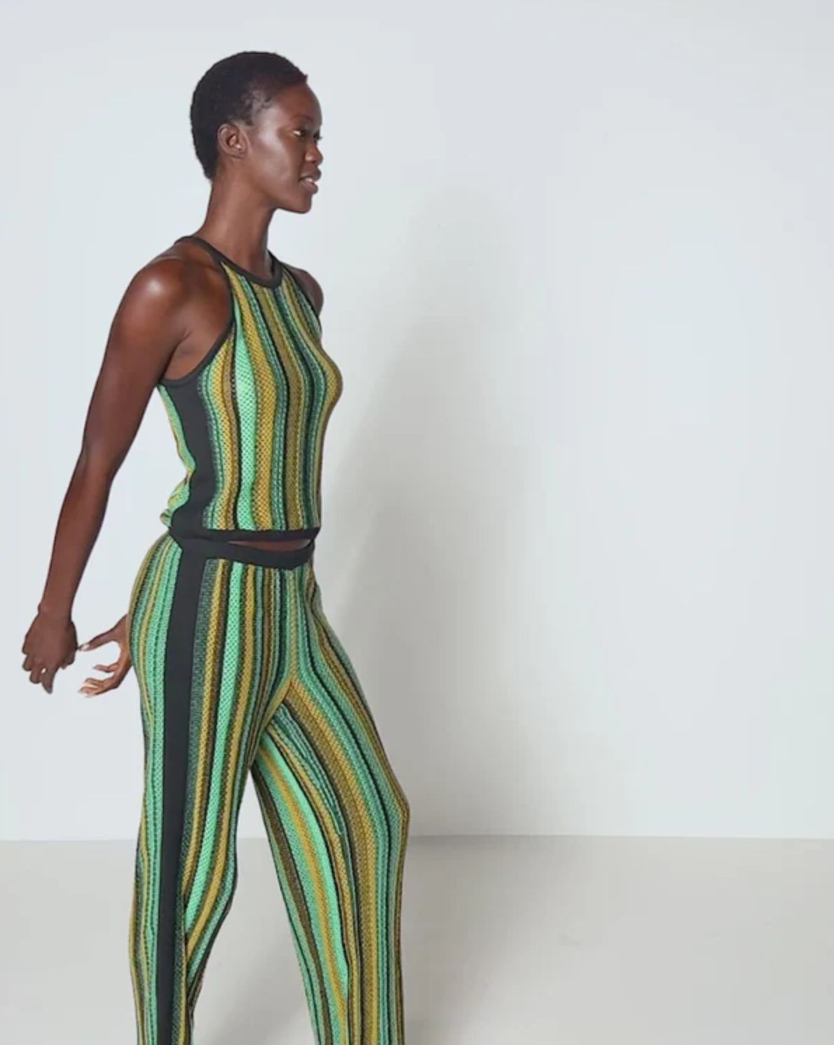 Nation Mari Crochet Halter Tank in Jungle Stripe