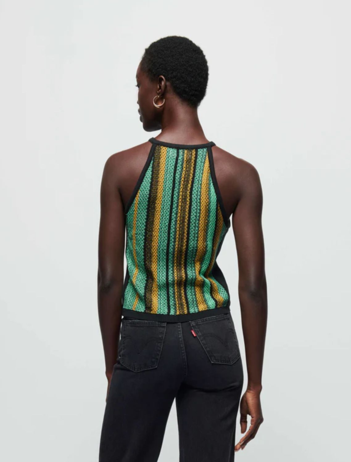 Nation Mari Crochet Halter Tank in Jungle Stripe
