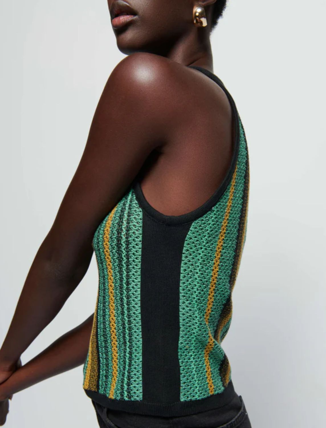 Nation Mari Crochet Halter Tank in Jungle Stripe