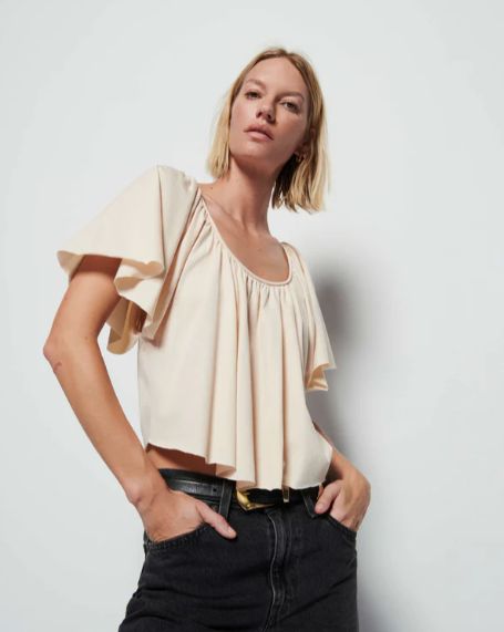 Nation Anna Sunburst Top in Tapioca