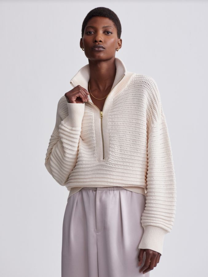 Varley Tara Pointelle Half Zip