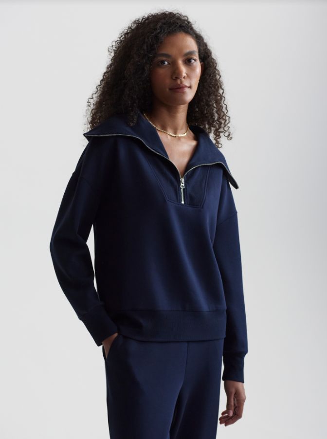 Varley Catherine Half-Zip Sweat in Navy