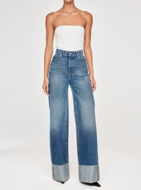 DL1961 Hepburn Wide Leg Cuff Jean in Middleton Wash