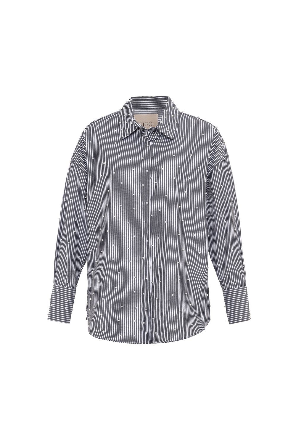 THEO The Label Echo Pearly Stripe Blouse
