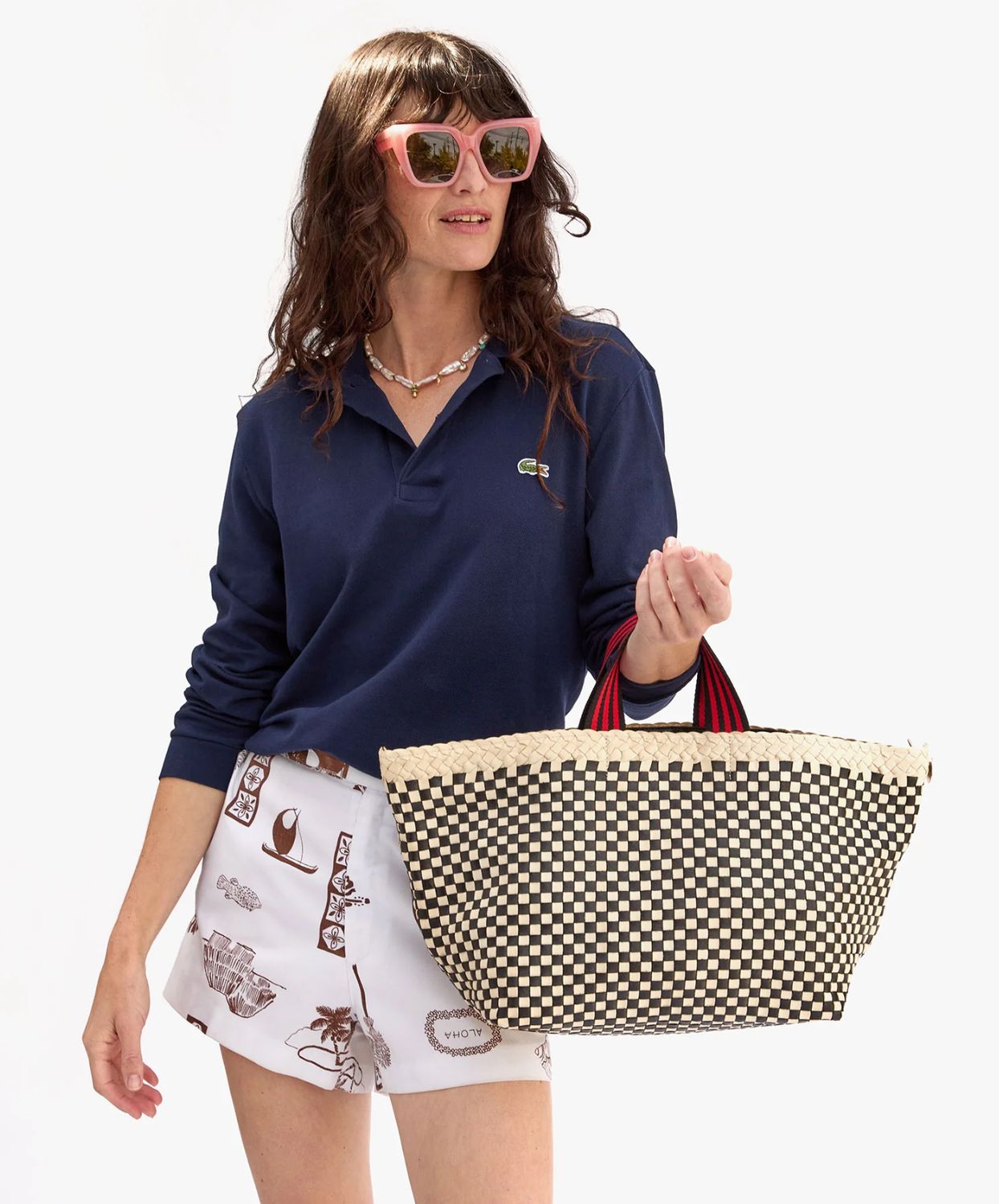 Clare V Bateau Checked Tote Bag